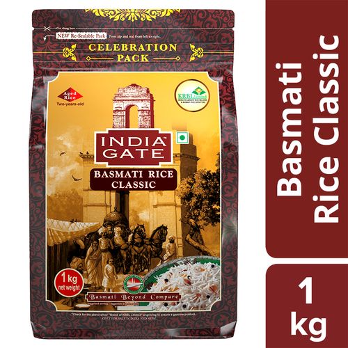 Online shopping India Gate Basmati Rice - Classic, 1 kg Pouch